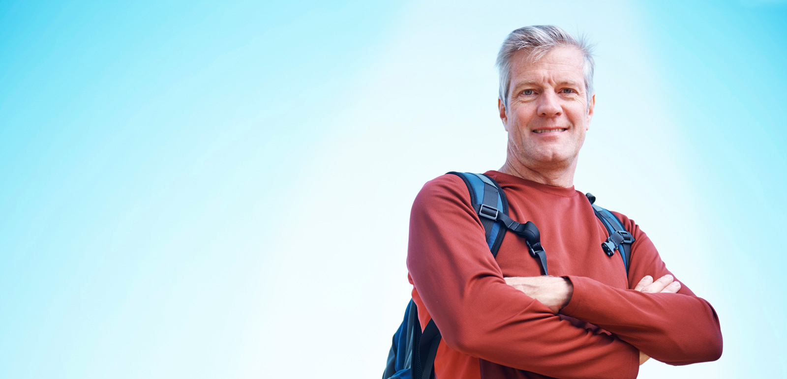 man with backpack